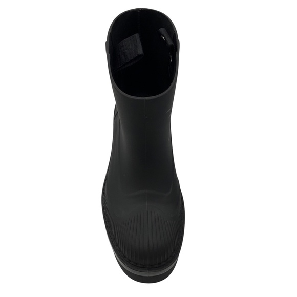 CHLOE BLACK RUBBER RAIN ANKLE BOOTS - Picture 4 of 10